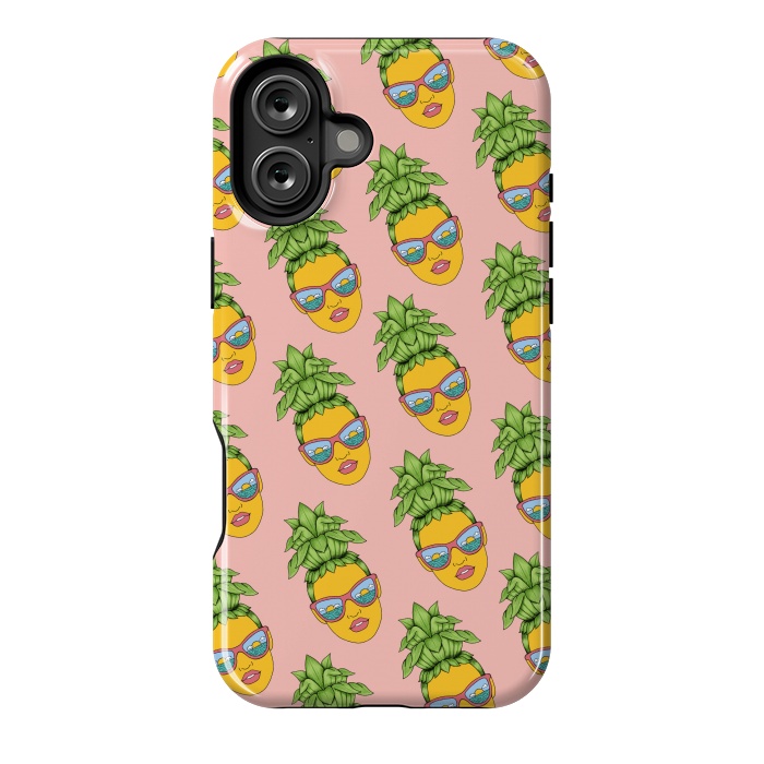 iPhone 16 Plus StrongFit Pineapple Girl Pattern Pink by Coffee Man