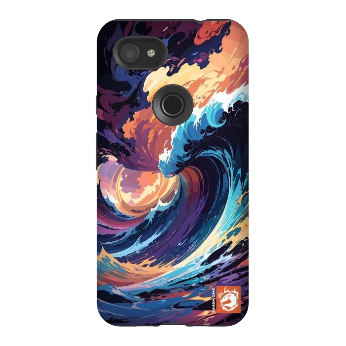 Pixel 3AXL StrongFit Abstract Ocean Waves by LM2Kone