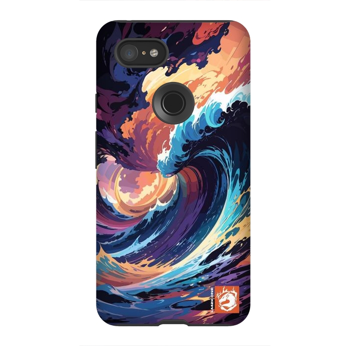 Pixel 3XL StrongFit Abstract Ocean Waves by LM2Kone