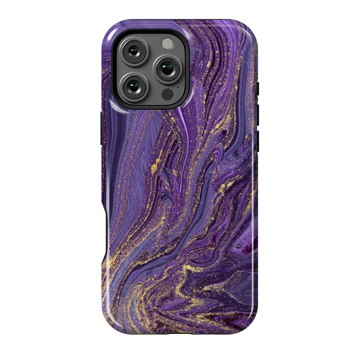 iPhone 16 Pro Max StrongFit Purple and Gold Marble by ArtsCase