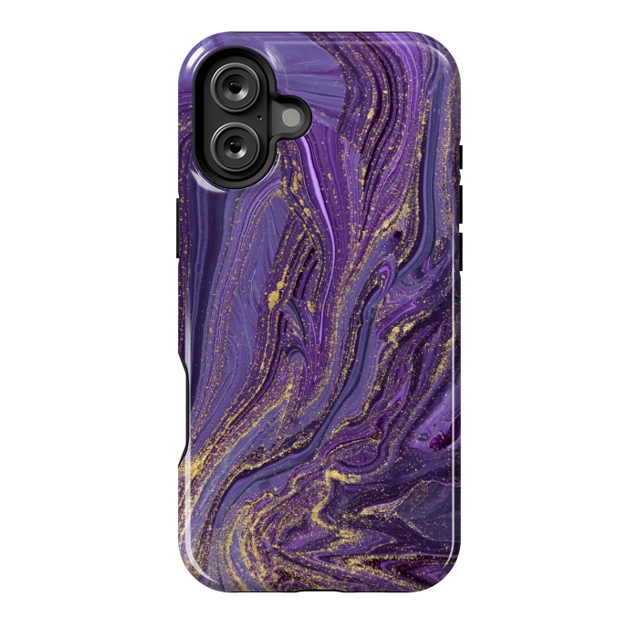 iPhone 16 Plus StrongFit Purple and Gold Marble by ArtsCase