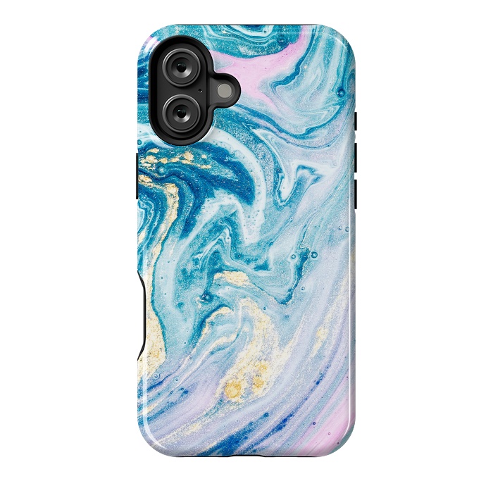 iPhone 16 Plus StrongFit Pink and Blue Marble by ArtsCase