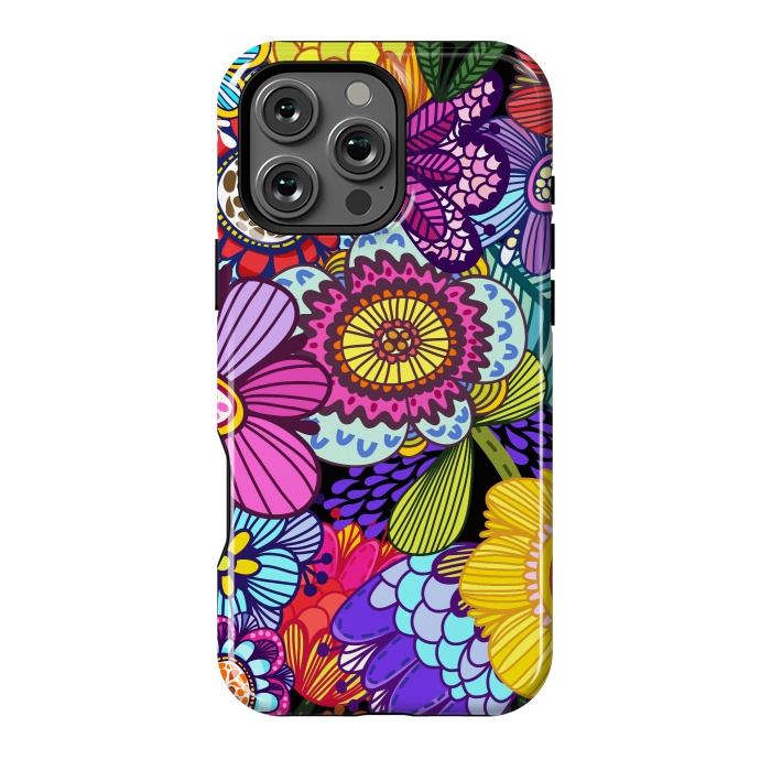 iPhone 16 Pro Max StrongFit Floral Party In Spring With Lines by ArtsCase