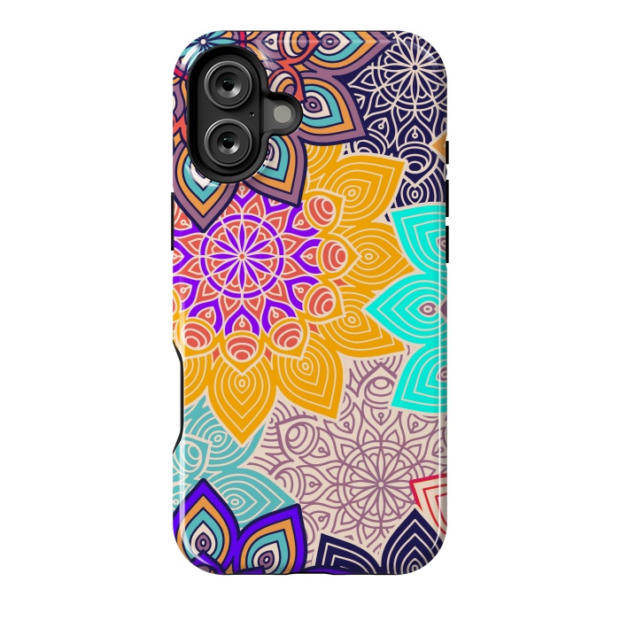 iPhone 16 Plus StrongFit Repeated Tropical Mandalas by ArtsCase