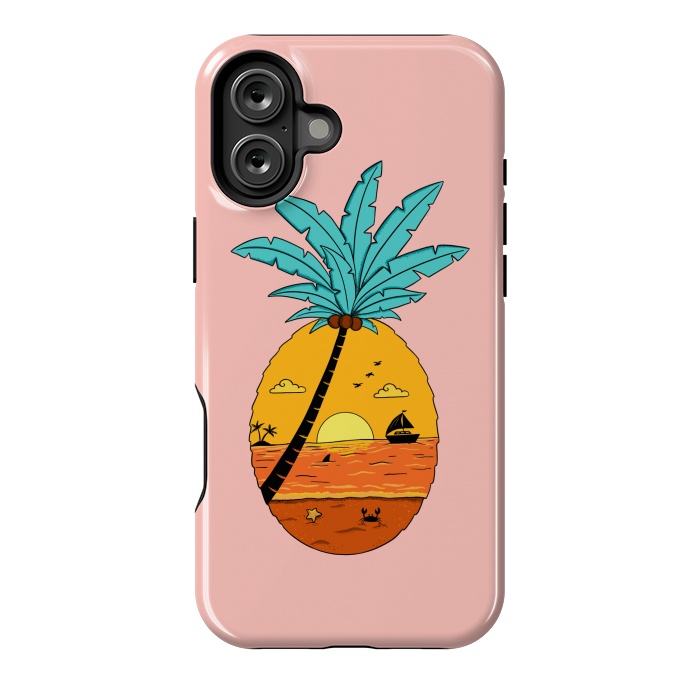 iPhone 16 Plus StrongFit Pineapple Nature pink by Coffee Man