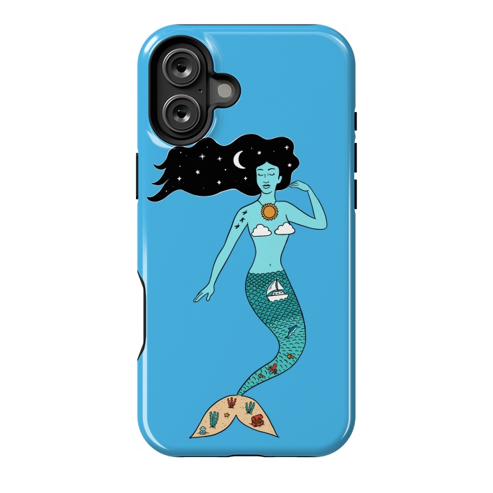 iPhone 16 Plus StrongFit Mermaid Nature Blue by Coffee Man