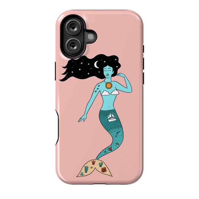 iPhone 16 Plus StrongFit Mermaid Nature Pink by Coffee Man