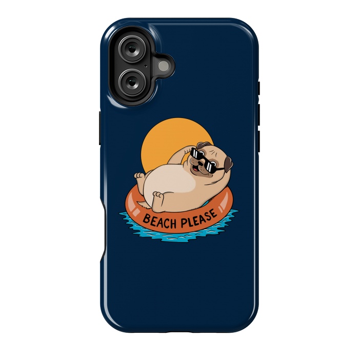 iPhone 16 Plus StrongFit Beach Please Blue by Coffee Man