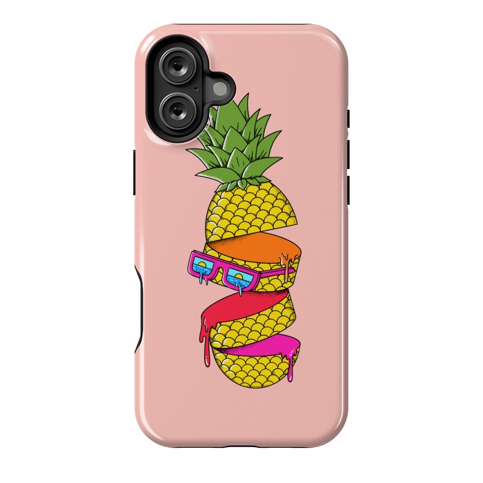 iPhone 16 Plus StrongFit Pineapple Colors Pink by Coffee Man