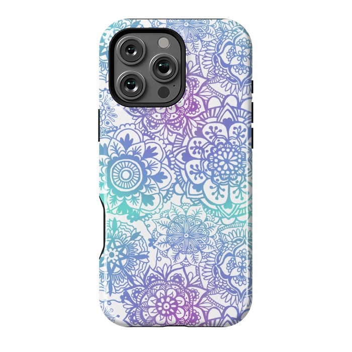 iPhone 16 Pro Max StrongFit Pastel Purple and Blue Mandala Pattern by Julie Erin Designs