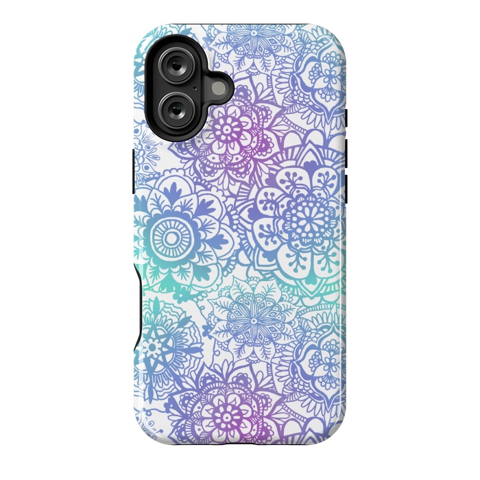 iPhone 16 Plus StrongFit Pastel Purple and Blue Mandala Pattern by Julie Erin Designs