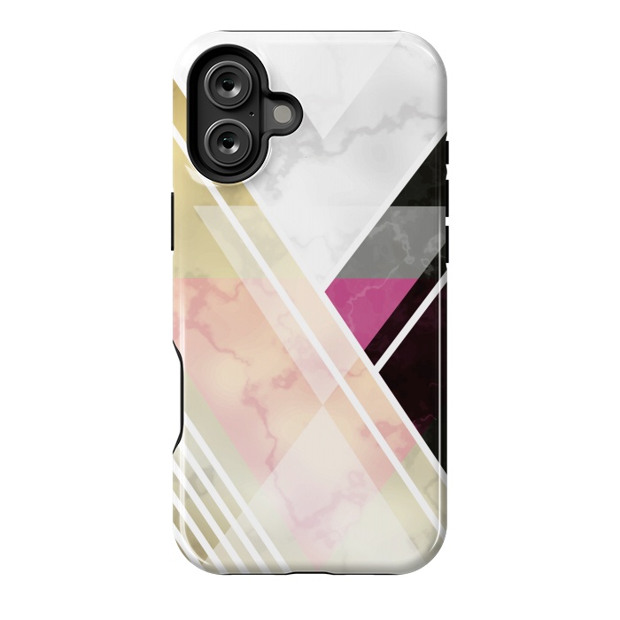 iPhone 16 Plus StrongFit Superposition Of Lines In Marble by ArtsCase