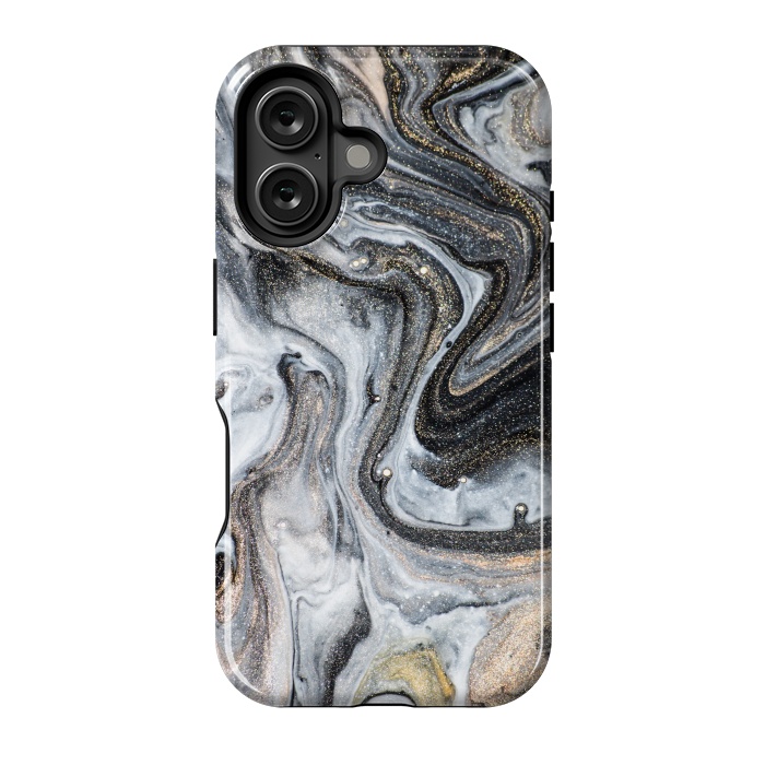 iPhone 16 StrongFit Black and Gold Marble by ArtsCase