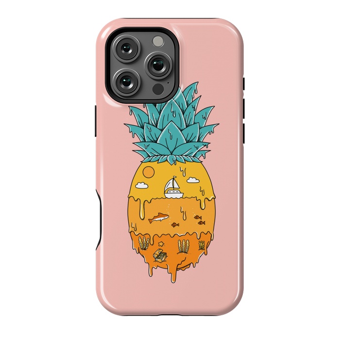 iPhone 16 Pro Max StrongFit Pineapple Landscape pink by Coffee Man