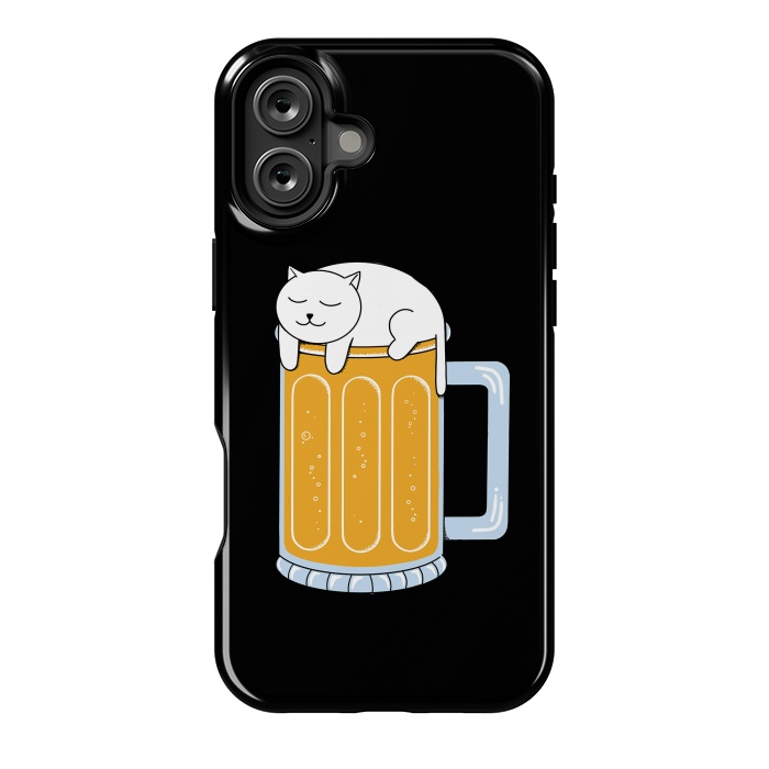 iPhone 16 Plus StrongFit Cat beer by Coffee Man