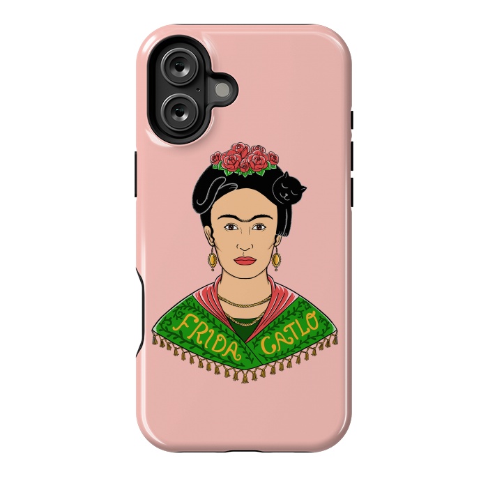 iPhone 16 Plus StrongFit Frida Catlo Pink by Coffee Man