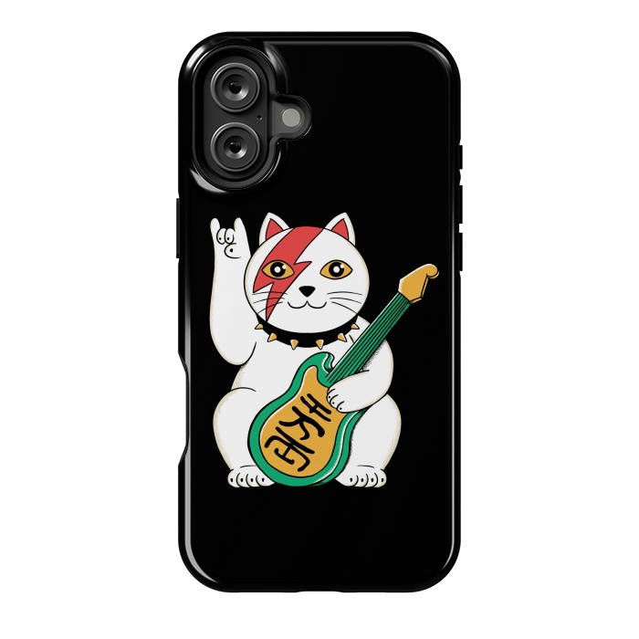 iPhone 16 Plus StrongFit Lucky Cat Black by Coffee Man