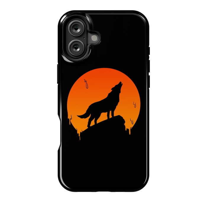 iPhone 16 Plus StrongFit Wolf and Moon by Coffee Man