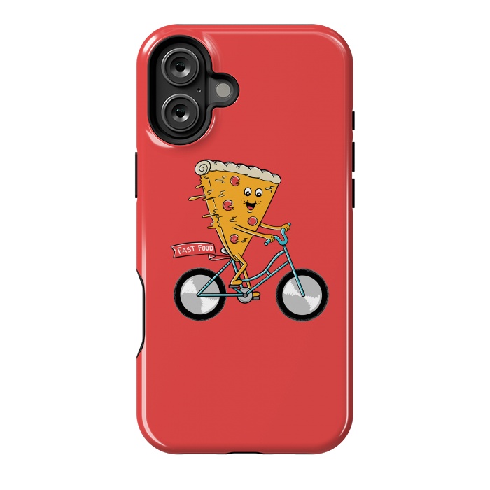 iPhone 16 Plus StrongFit Pizza Fast Food Red by Coffee Man