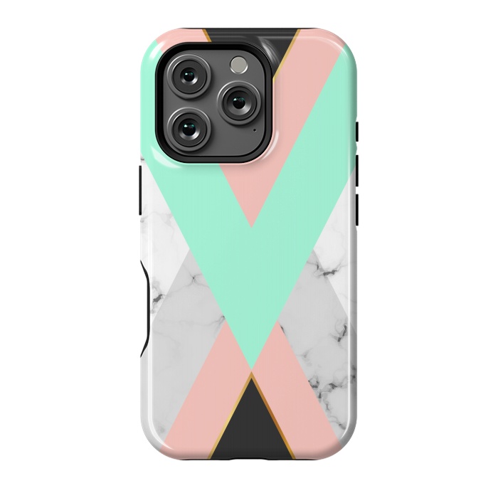 iPhone 16 Pro StrongFit Marbled Aquamarine In Vertical by ArtsCase