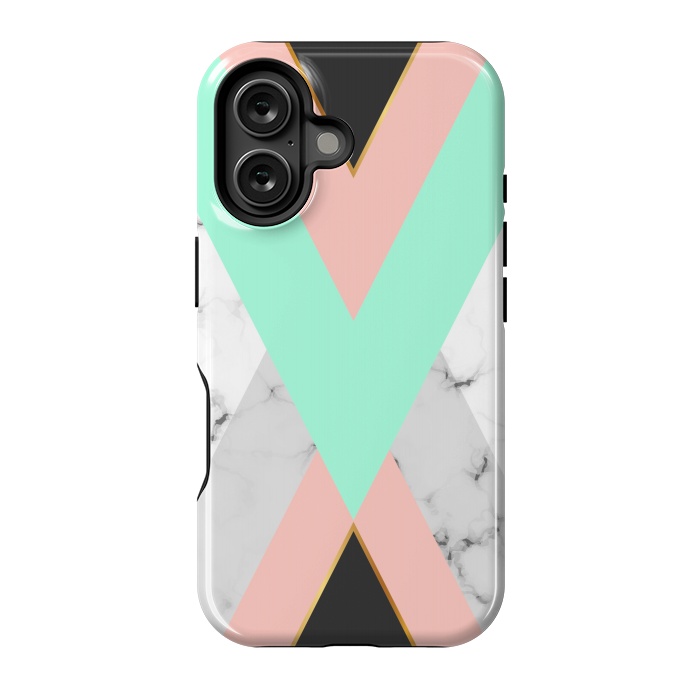 iPhone 16 StrongFit Marbled Aquamarine In Vertical by ArtsCase