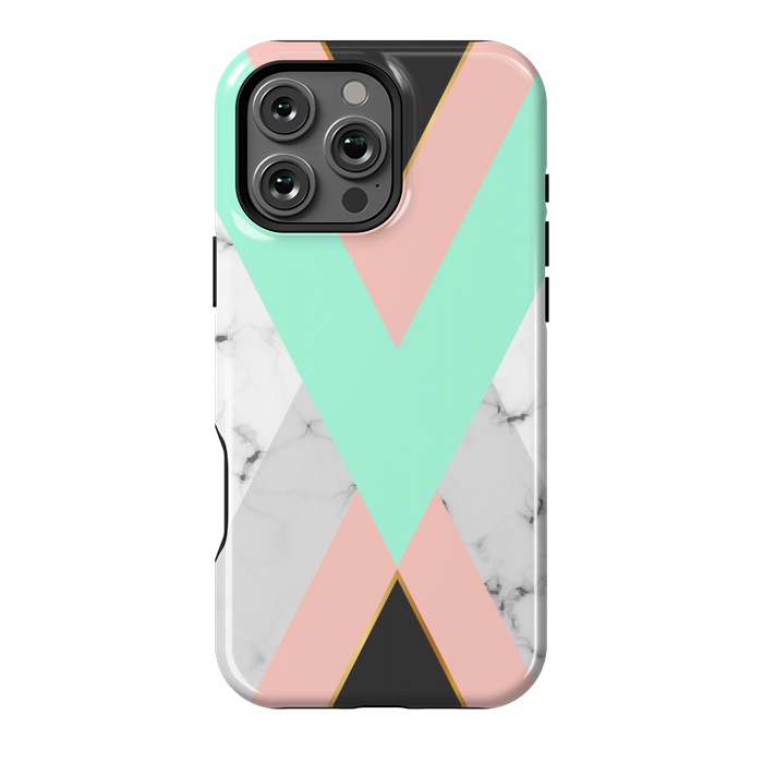 iPhone 16 Pro Max StrongFit Marbled Aquamarine In Vertical by ArtsCase