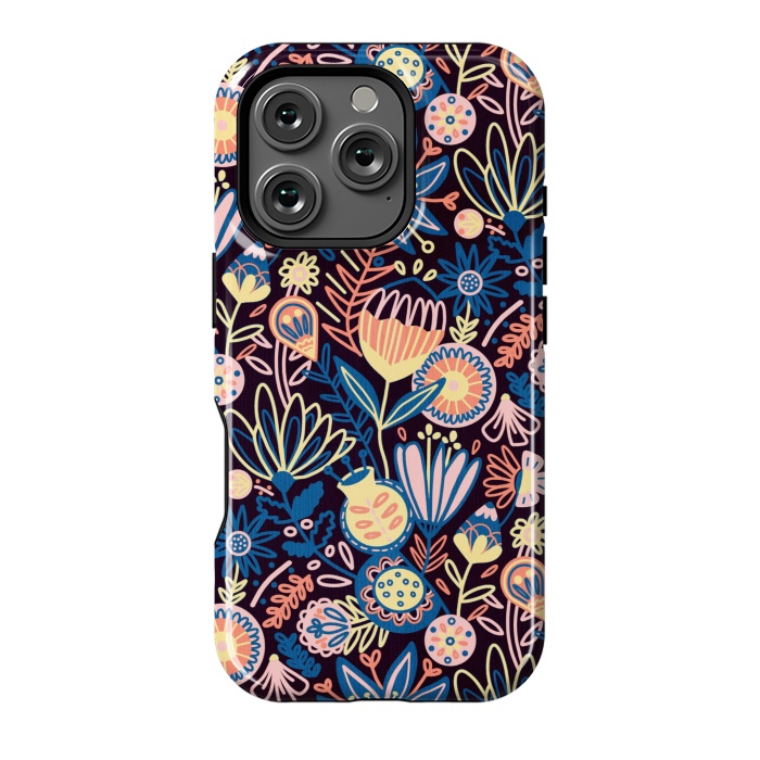 iPhone 16 Pro StrongFit Dark Floral  by Tigatiga