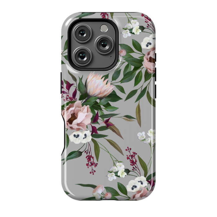 iPhone 16 Pro StrongFit Bouquet With a Protea | Gray by Elzbieta Malyska