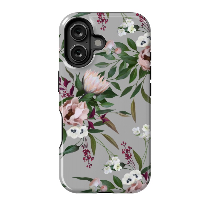 iPhone 16 StrongFit Bouquet With a Protea | Gray by Elzbieta Malyska