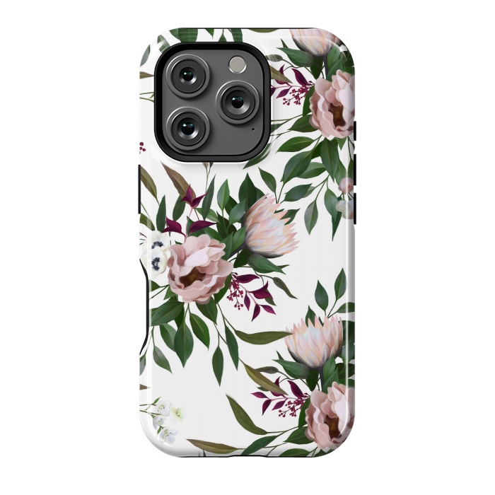 iPhone 16 Pro StrongFit Bouquet With a Protea | White by Elzbieta Malyska