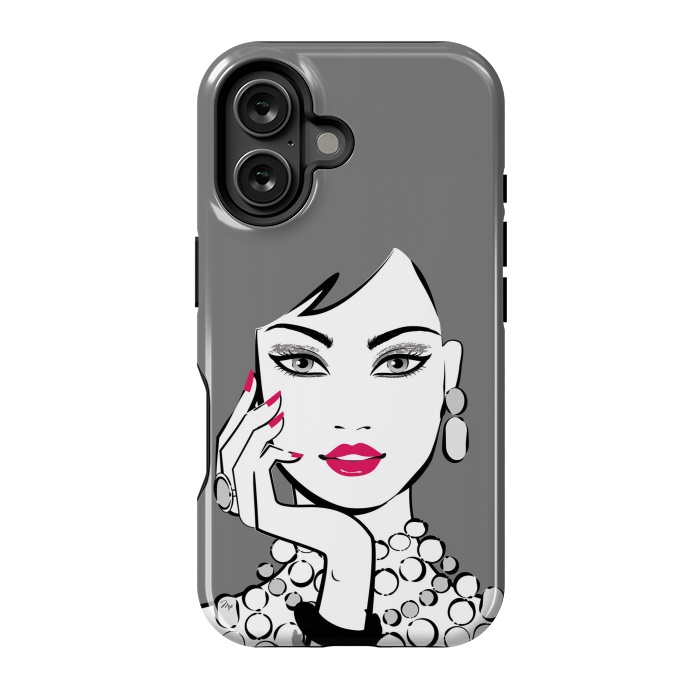 iPhone 16 StrongFit Elegant Gray Lady by Martina