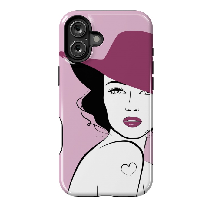 iPhone 16 Plus StrongFit Woman in a hat by Martina