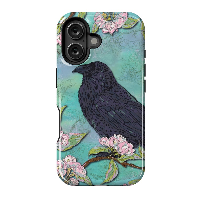 iPhone 16 StrongFit Raven & Apple Blossom by Lotti Brown