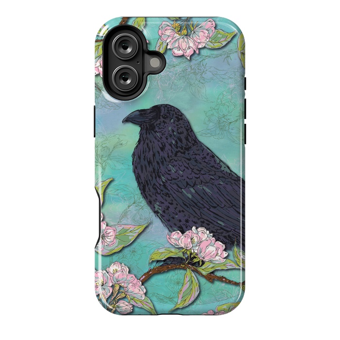 iPhone 16 Plus StrongFit Raven & Apple Blossom by Lotti Brown