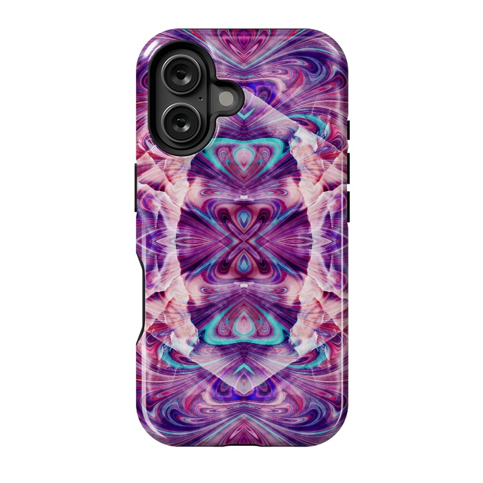 iPhone 16 StrongFit Psychedelic precious gemstone marble by Oana 