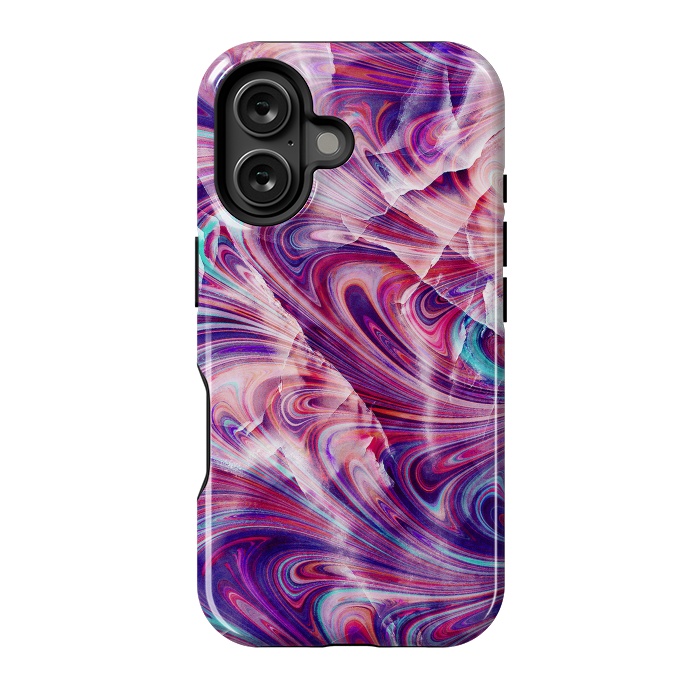 iPhone 16 StrongFit Purple precious gemstone marble art by Oana 