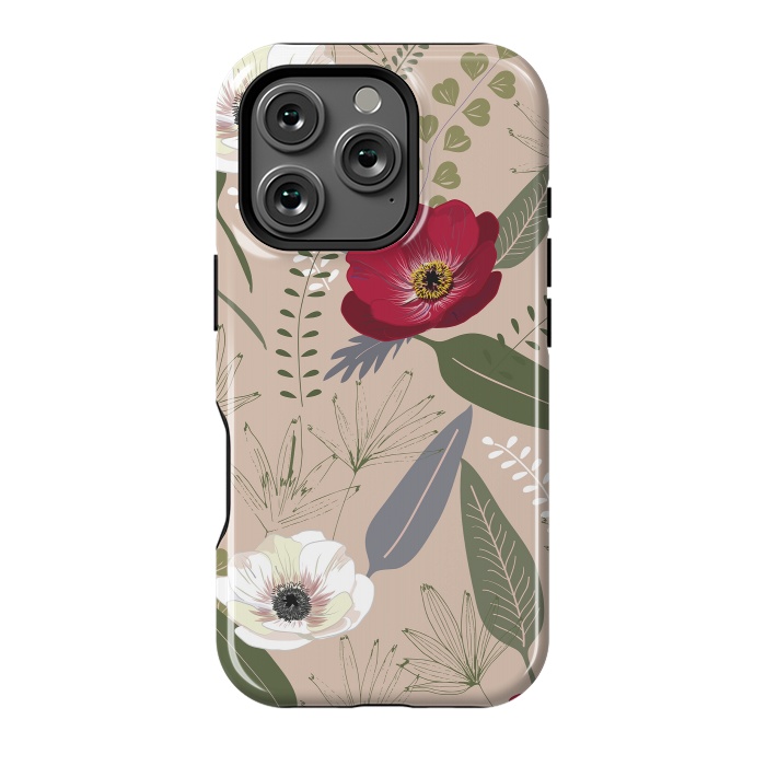 iPhone 16 Pro StrongFit Anemones Pattern by Anis Illustration