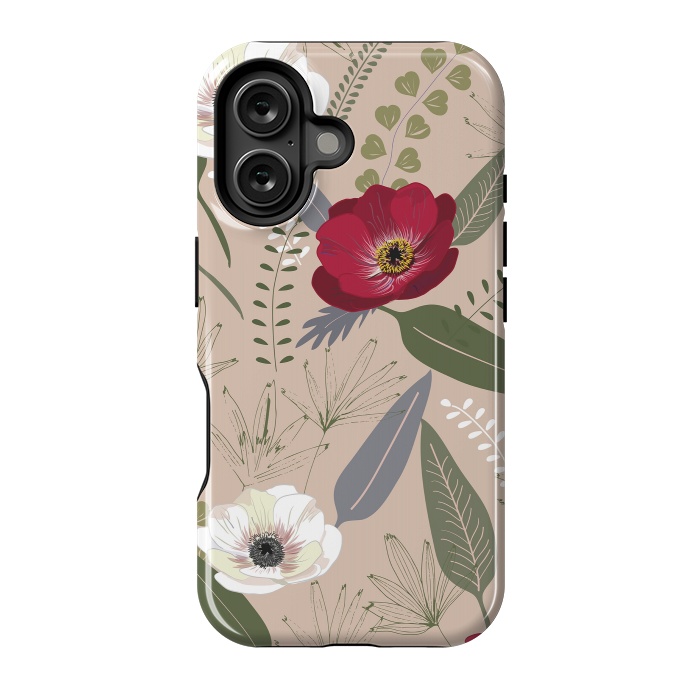 iPhone 16 StrongFit Anemones Pattern by Anis Illustration