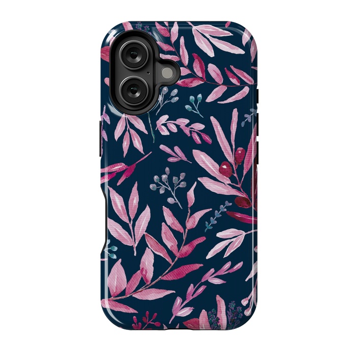 iPhone 16 StrongFit Eucalyptus blue and pink by Anis Illustration