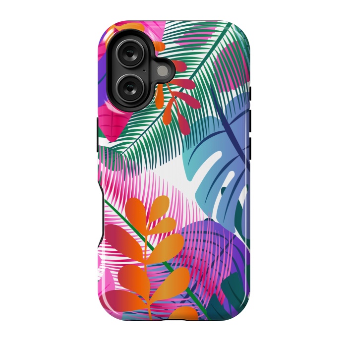 iPhone 16 StrongFit tropical leaves pattern by MALLIKA