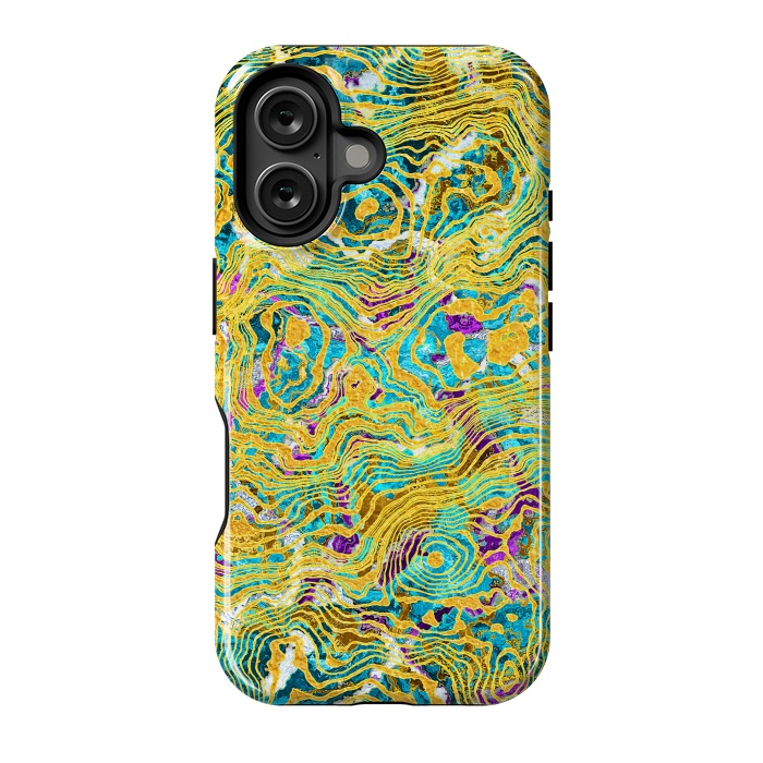 iPhone 16 StrongFit Abstract Colorful Marble by Art Design Works