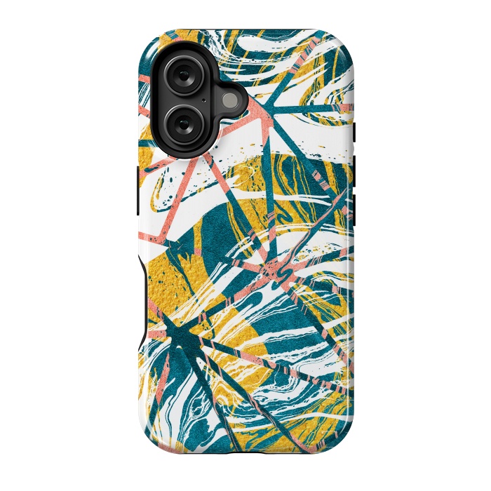 iPhone 16 StrongFit Abstract Marble Waves Pattern by Art Design Works