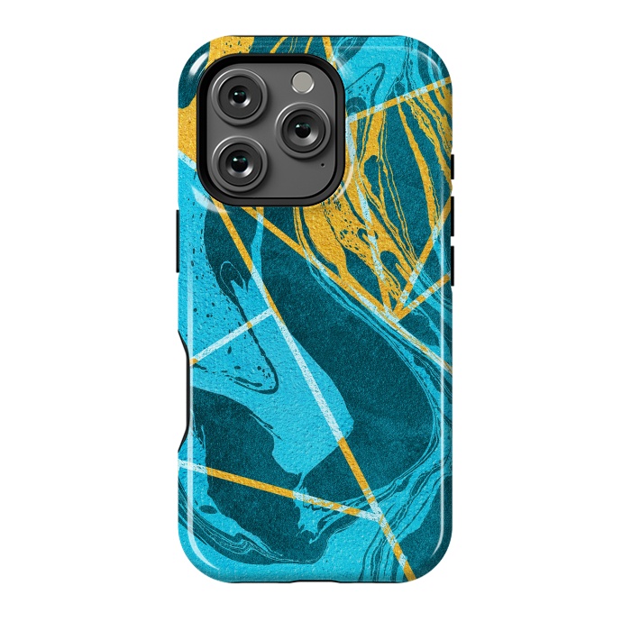 iPhone 16 Pro StrongFit Geometric Marble Waves by Art Design Works