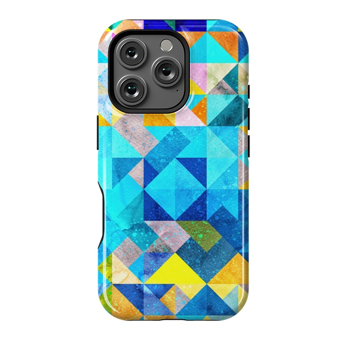 iPhone 16 Pro StrongFit Colorful Watercolor Geometric by Art Design Works