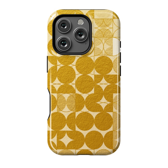 iPhone 16 Pro StrongFit Mid Century Gold Geometric by Art Design Works