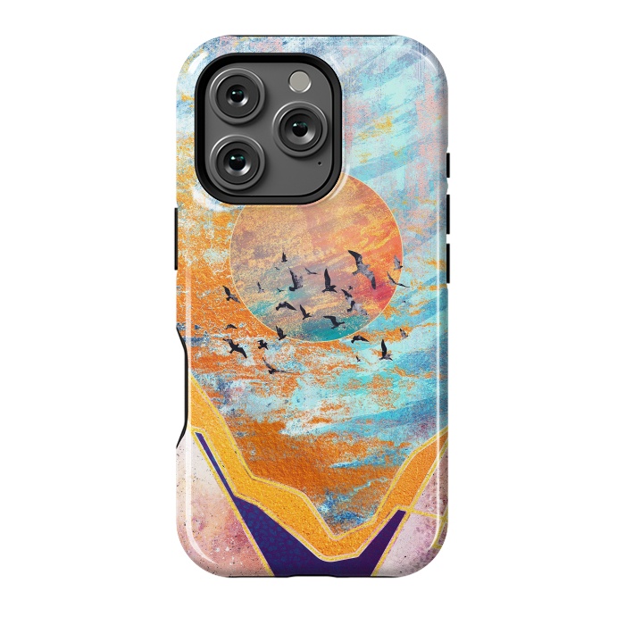 iPhone 16 Pro StrongFit ABSTRACT SUNSET - ILLUSTRATION VI by Art Design Works