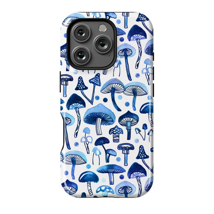 iPhone 16 Pro StrongFit Blue Mushrooms by Tigatiga