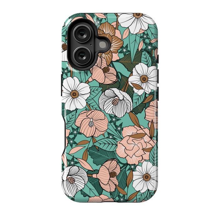 iPhone 16 StrongFit Rusted Blush Garden by gingerlique