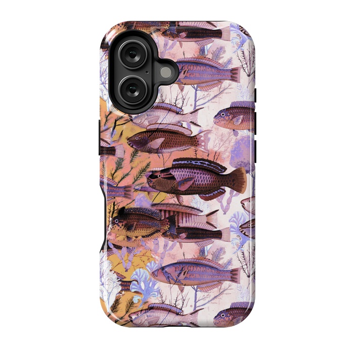 iPhone 16 StrongFit Watercolor coral reef by Oana 