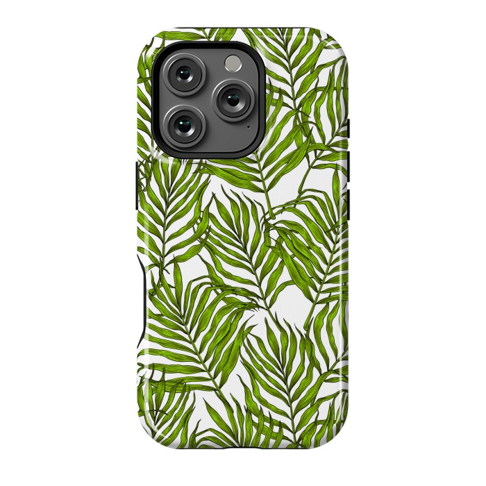 iPhone 16 Pro StrongFit Palm leaves on white by Katerina Kirilova